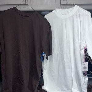 Men's Classic T-Shirt Set - White and Brown